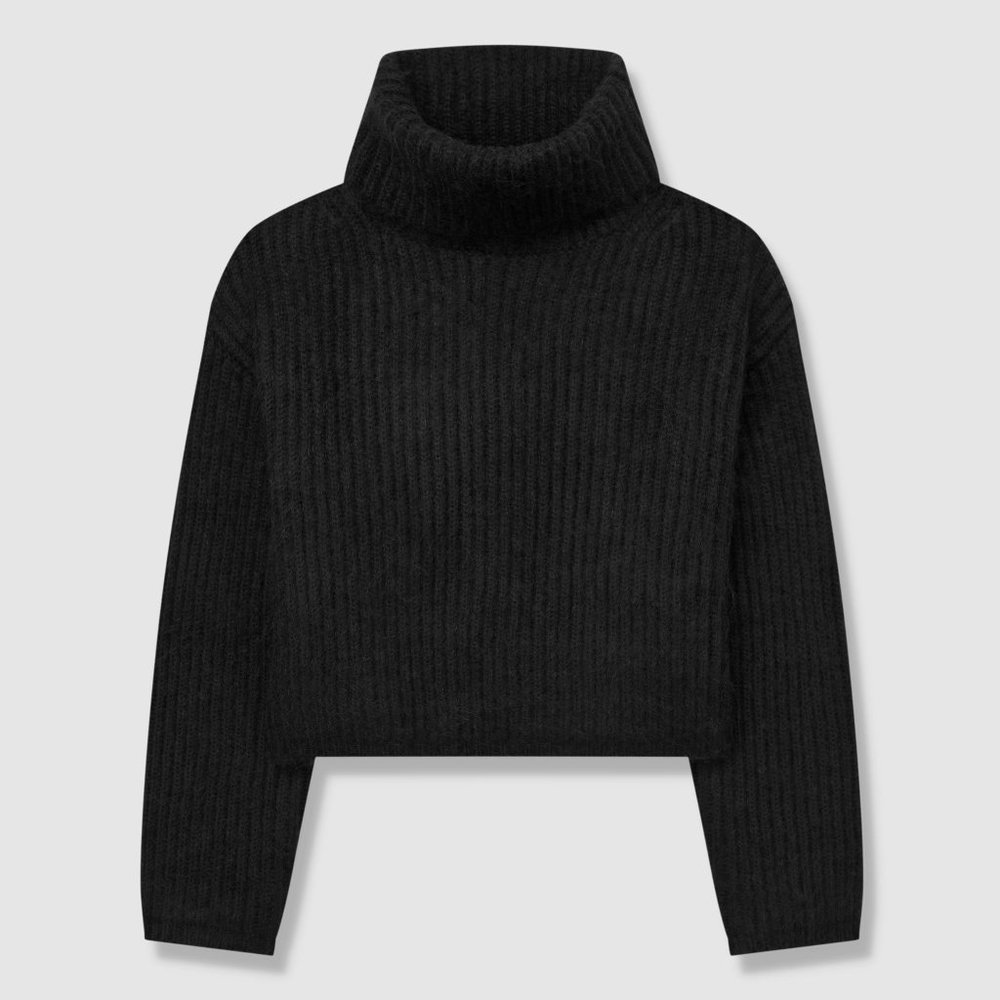 Thakoon Cropped Ribbed Turtleneck Sweater